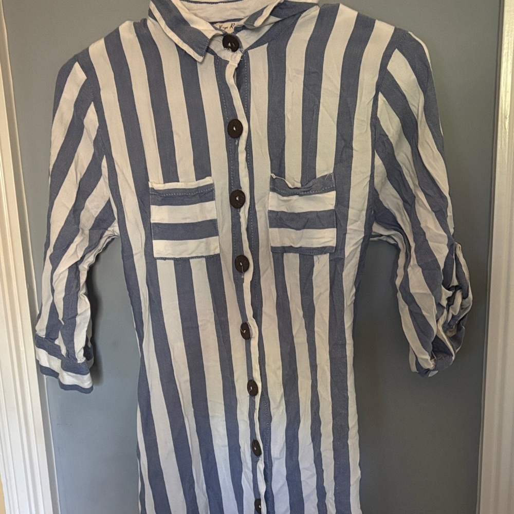 Striped Button-Up Shirt